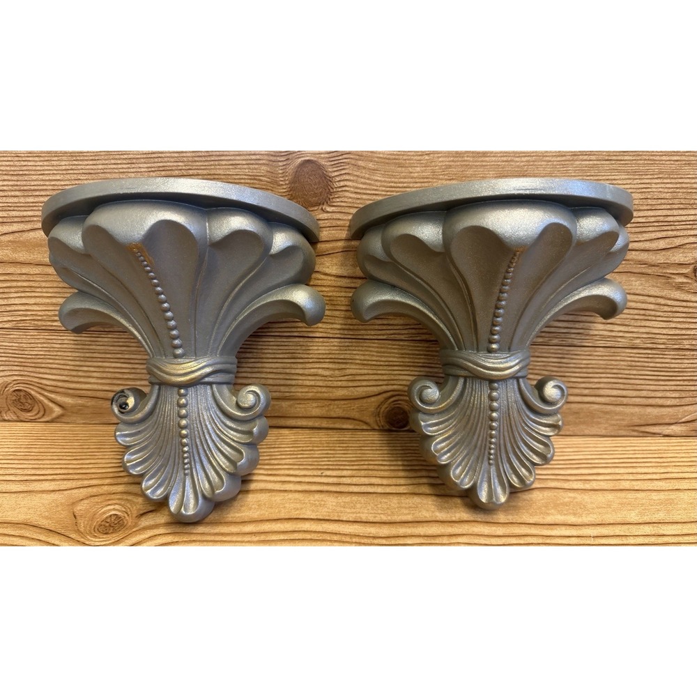 Vtg Hollywood Regency Plastic Wall Sconces Pocket Sconce Planter Set Of 2